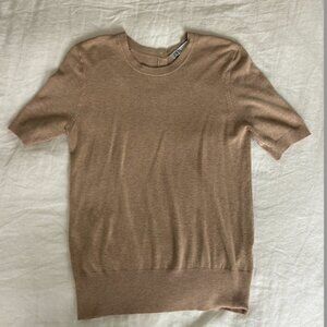 Zara Tan Short Sleeve Sweater